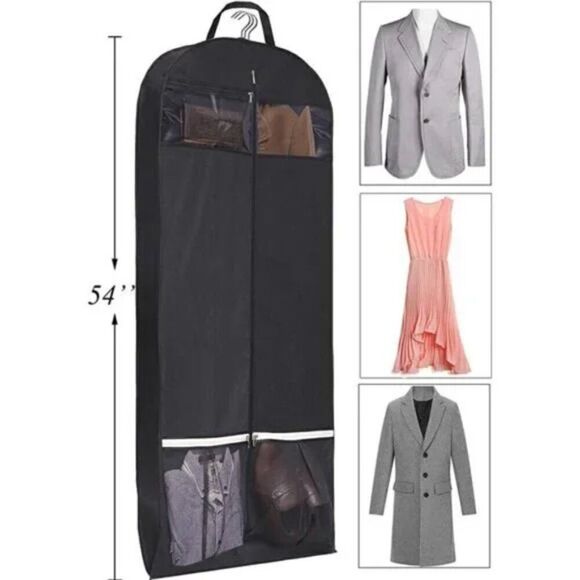 54" Trifold Dress Garment Bags for Travel Gusseted Suit Cover with 2 Large Mesh - Picture 5 of 8